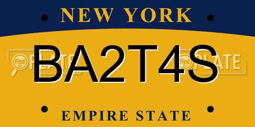 BA2T4S New York License Plate
