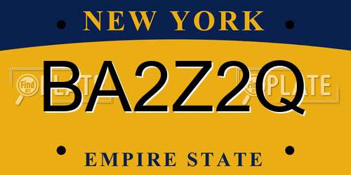 BA2Z2Q New York License Plate