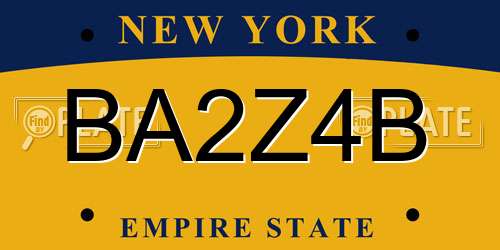 BA2Z4B New York License Plate