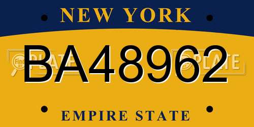 BA48962 New York License Plate