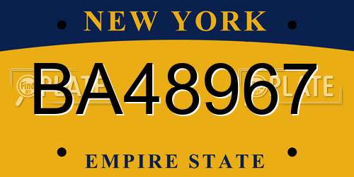 BA48967 New York License Plate