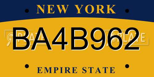 BA4B962 New York License Plate