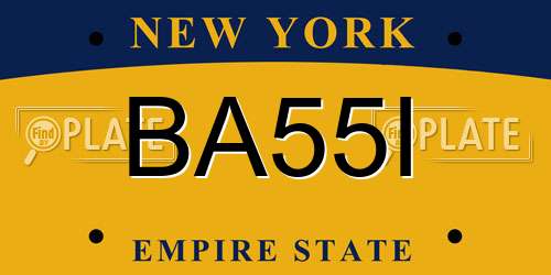BA55I New York License Plate