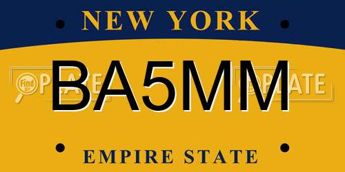 BA5MM New York License Plate