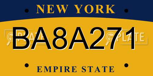 BA8A271 New York License Plate