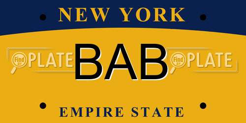 BAB New York License Plate