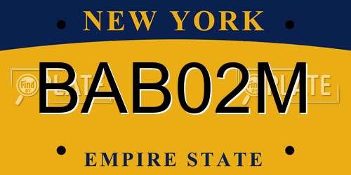 BAB02M New York License Plate