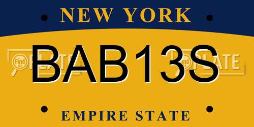BAB13S New York License Plate