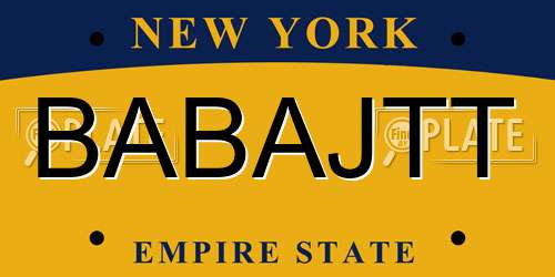 BABAJTT New York License Plate