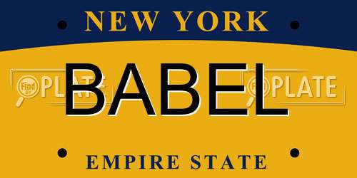 BABEL New York License Plate