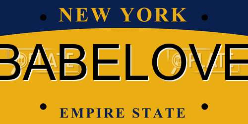 BABELOVE New York License Plate
