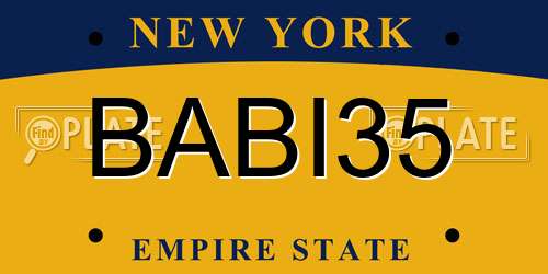 BABI35 New York License Plate