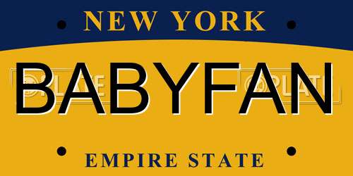 BABYFAN New York License Plate