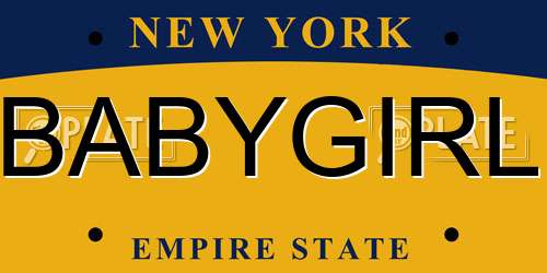 BABYGIRL New York License Plate