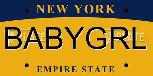 BABYGRL New York License Plate