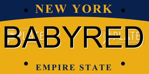 BABYRED New York License Plate