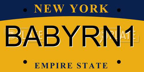 BABYRN1 New York License Plate
