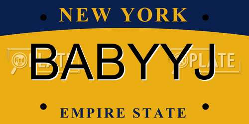 BABYYJ New York License Plate
