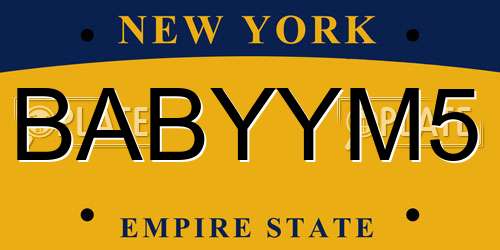 BABYYM5 New York License Plate