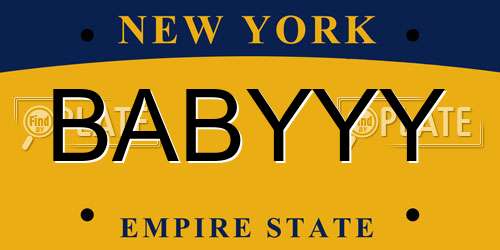 BABYYY New York License Plate