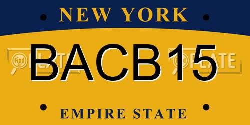 BACB15 New York License Plate
