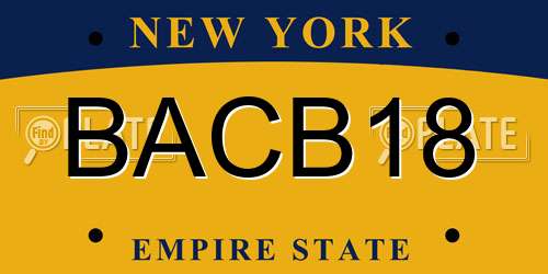 BACB18 New York License Plate