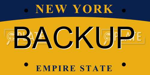 BACKUP New York License Plate