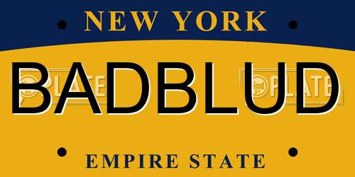 BADBLUD New York License Plate