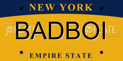 BADBOI New York License Plate