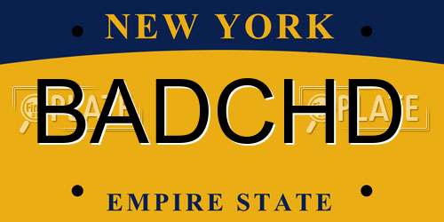 BADCHD New York License Plate