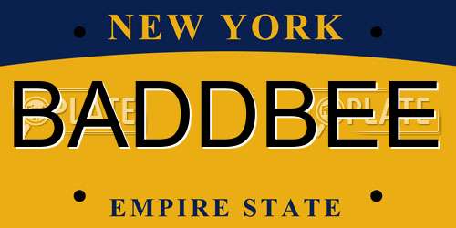 BADDBEE New York License Plate
