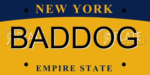BADDOG New York License Plate