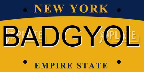 BADGYOL New York License Plate