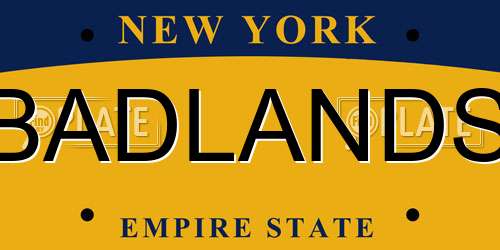BADLANDS New York License Plate
