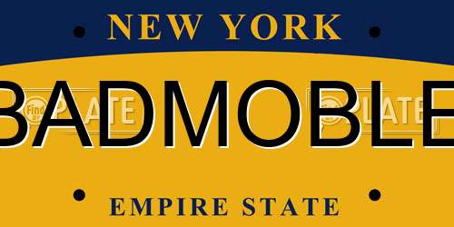 BADMOBLE New York License Plate