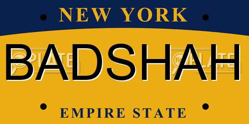 BADSHAH New York License Plate