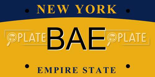 BAE New York License Plate