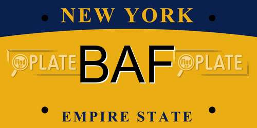 BAF New York License Plate