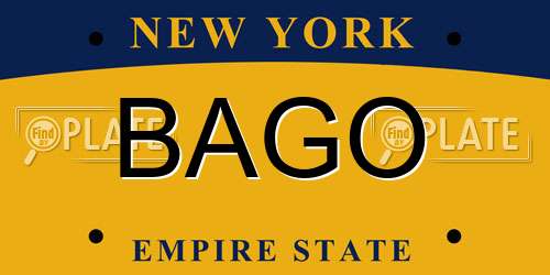BAGO New York License Plate