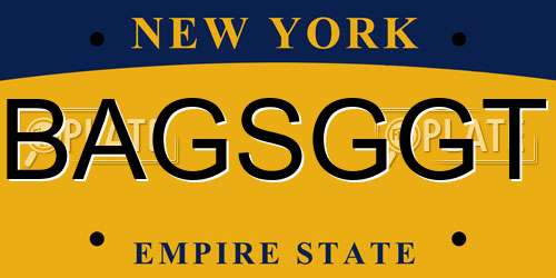 BAGSGGT New York License Plate