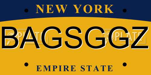 BAGSGGZ New York License Plate