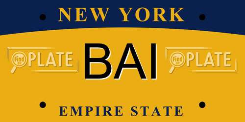 BAI New York License Plate