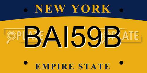 BAI59B New York License Plate