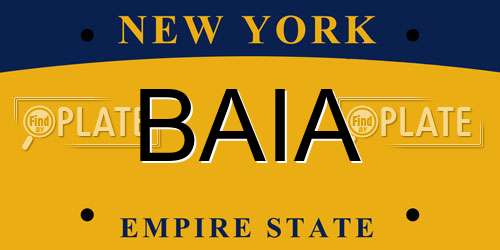 BAIA New York License Plate