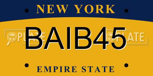 BAIB45 New York License Plate