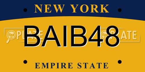 BAIB48 New York License Plate