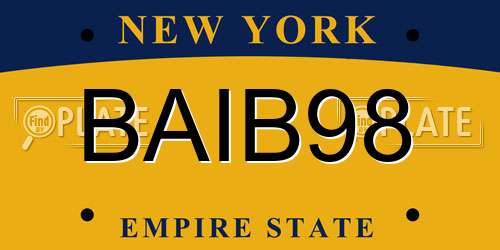 BAIB98 New York License Plate