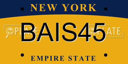 BAIS45 New York License Plate