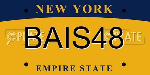 BAIS48 New York License Plate