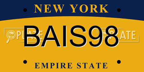 BAIS98 New York License Plate